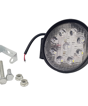 Round red LED work light, 27 Watts, spot beam - DCB-0627