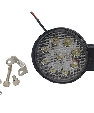 Round red LED work light, 27 Watts, Flood Beam - DCB-627